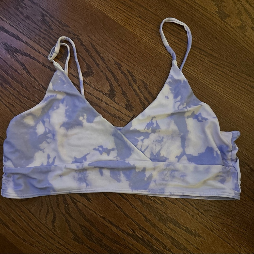 Tie-Dye Bikini top - Lavender & White